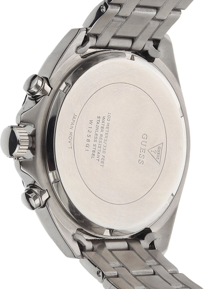 Guess Surge Chronograph Black Dial Silver Steel Strap Watch for Men - W1258G1 Buy Now By Guess