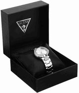 Guess Mini Prism Diamonds Silver Dial Silver Steel Strap Watch for Women - W12638L1 Buy Now By Guess