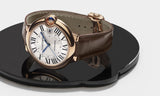 Shop Cartier Ballon Bleu De Cartier Silver Dial Brown Leather Strap Watch for Women - W6920097 in USA
