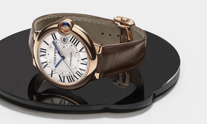 Shop Cartier Ballon Bleu De Cartier Silver Dial Brown Leather Strap Watch for Women - W6920097 in USA