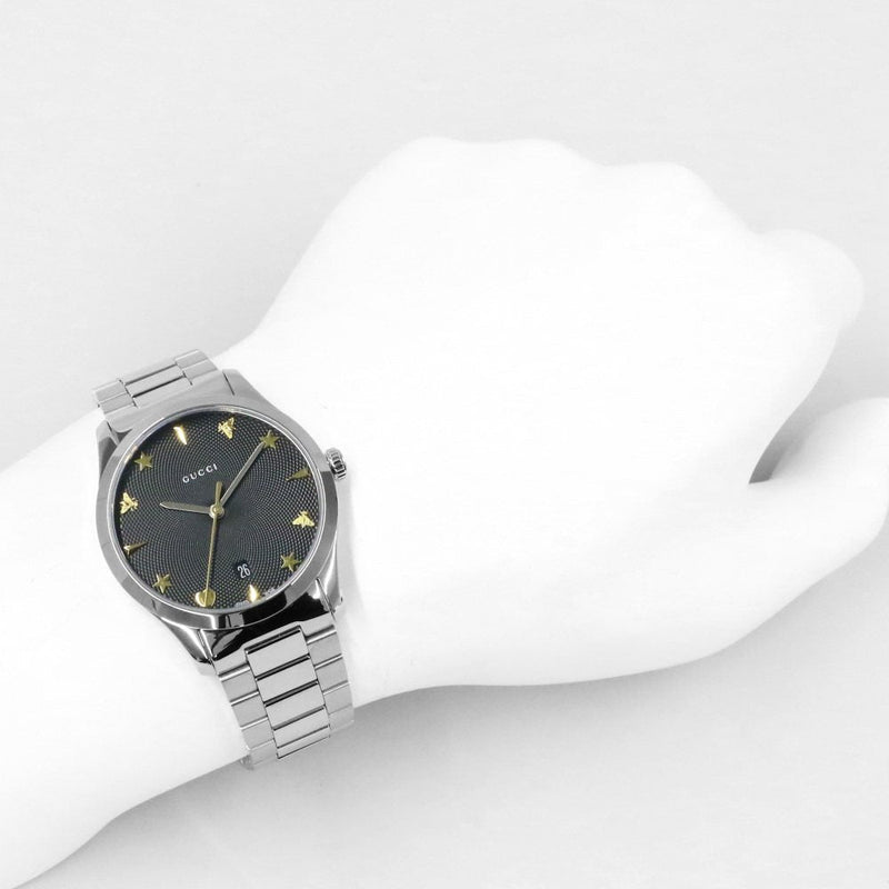 Gucci G Timeless Black Dial Silver Steel Strap Watch For Women - YA1264029A Buy Now By Gucci