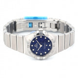 Shop Omega Constellation Manhattan Quartz Diamonds Blue Dial Silver Steel Strap Watch for Women - 131.10.25.60.53.001 in USA