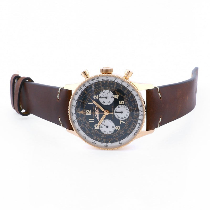 Breitling Navitimer 1959 Edition Black Dial Brown Leather Strap Watch for Men - RB0910371B1X1