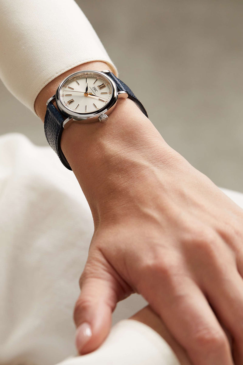 IWC Portofino Automatic Silver Dial Blue Leather Strap Watch for Women - IW357411 Buy Now By IWC