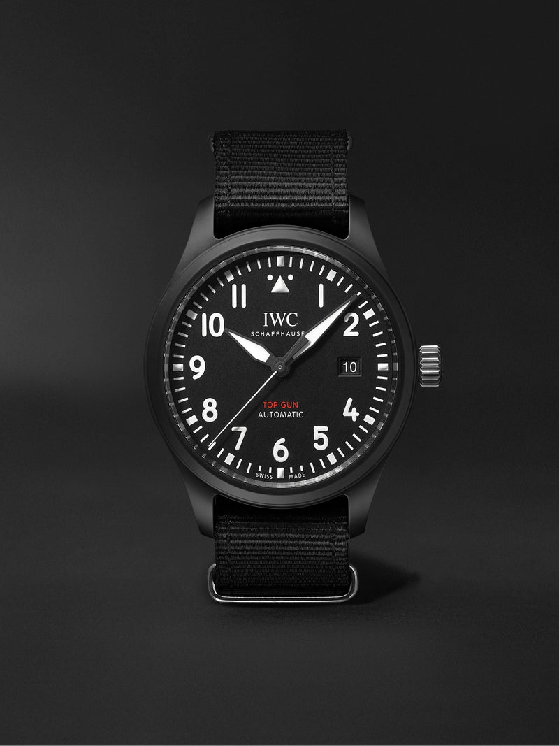 IWC Pilot Watch Chronograph Top Gun Edition Black Dial Black Nylon Strap Watch for Men - IW326901 Buy Now By IWC