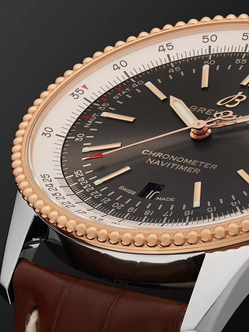 Shop Breitling Navitimer 1 Automatic 41mm Brown Dial Brown Leather Strap Mens Watch - U17326211M1P2 in USA