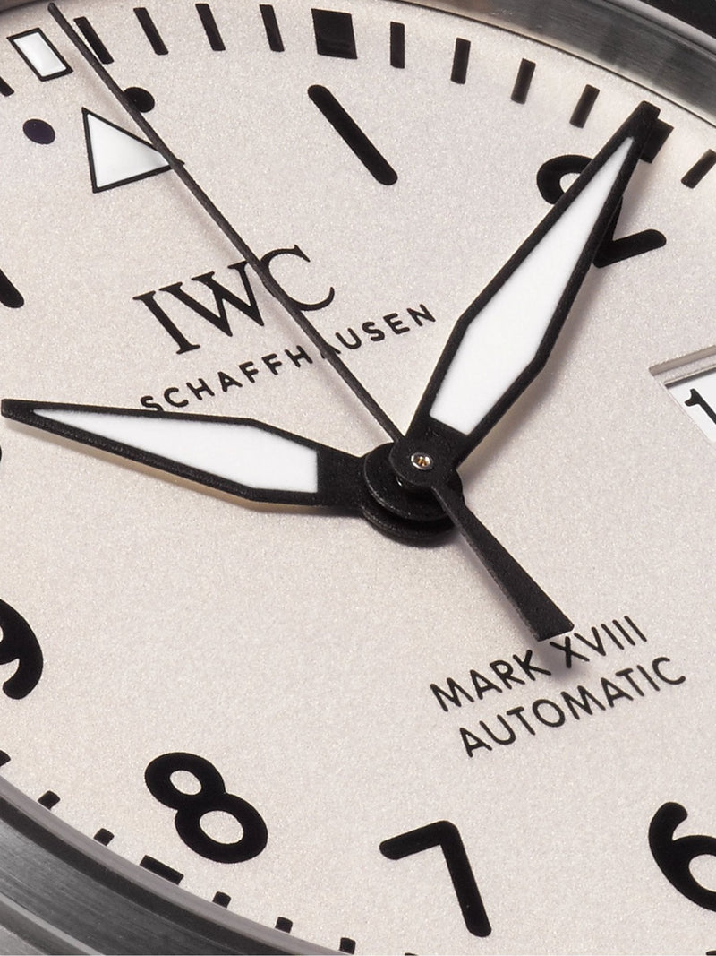 IWC Pilot's Watch Mark XVIII White Dial Black Leather Strap Watch for Men - IW327002 Buy Now By IWC
