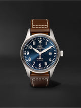 IWC Pilot's Mark XVIII Le Petit Prince Blue Dial Brown Leather Strap Watch for Men - IW327004 Buy Now By IWC