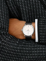Shop IWC Portofino Automatic White Dial Black Leather Strap Watch for Men - IW356501 in USA