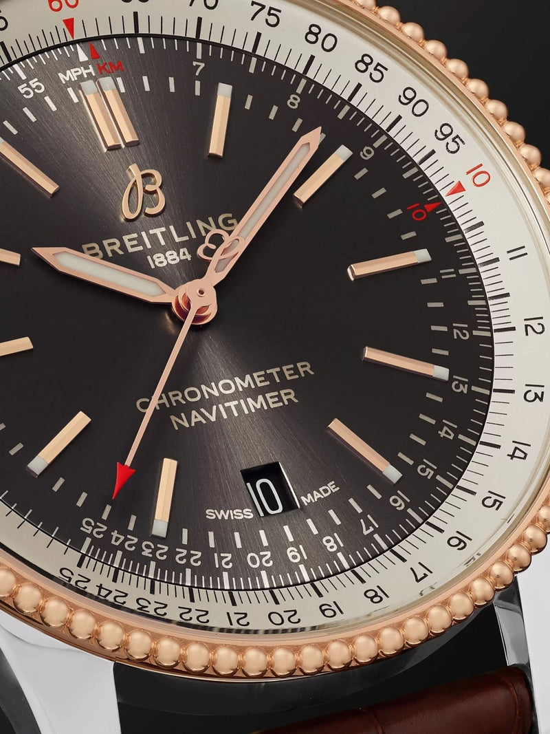 Shop Breitling Navitimer 1 Automatic 41mm Brown Dial Brown Leather Strap Mens Watch - U17326211M1P2 in USA