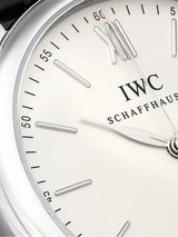 Shop IWC Portofino Automatic White Dial Black Leather Strap Watch for Men - IW356501 in USA