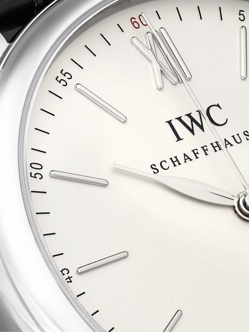 Shop IWC Portofino Automatic White Dial Black Leather Strap Watch for Men - IW356501 in USA