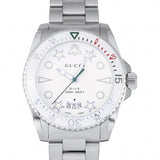 Shop Gucci Dive Quartz White Dial Silver Steel Strap Watch For Men - YA136336 in USA