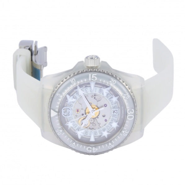 Shop Gucci Dive Automatic White Dial White Rubber Strap Unisex Watch - YA136342 in USA