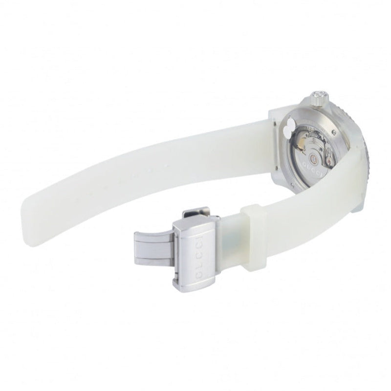 Shop Gucci Dive Automatic White Dial White Rubber Strap Unisex Watch - YA136342 in USA