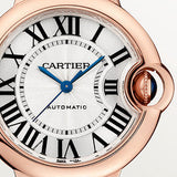 Shop Cartier Ballon Bleu De Cartier Silver Dial Brown Leather Strap Watch for Women - W6920097 in USA