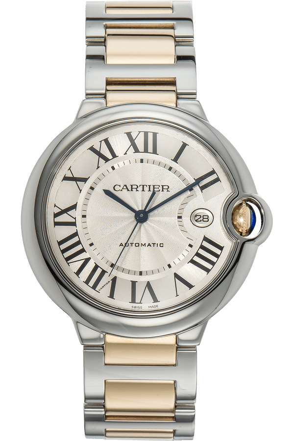 Cartier Ballon Bleu De Cartier Silver Dial Two Tone Steel Strap Watch for Men - W2BB0031