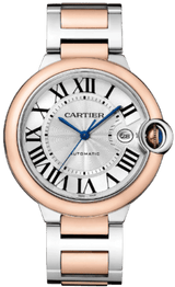 Cartier Ballon Bleu De Cartier Silver Dial Two Tone Steel Strap Watch for Men - W2BB0034
