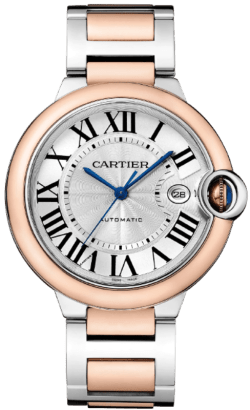 Cartier Ballon Bleu De Cartier Silver Dial Two Tone Steel Strap Watch for Men - W2BB0034