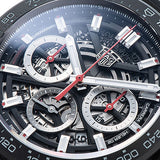Tag Heuer Carrera Chronograph Steel & Ceramic Black Dial Black Rubber Strap Watch for Men - CBG2090.FT6145 Buy Now By Tag Heuer