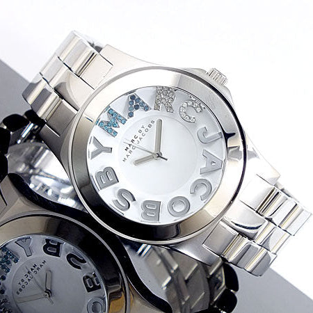 Marc Jacobs Rivera White Dial Silver Steel Strap Watch for Women - MBM3136 Buy Now By Marc Jacobs