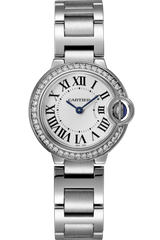 Cartier Ballon Bleu De Cartier Diamonds White Dial Silver Steel Strap Watch for Women - W4BB0015 Buy Now By Cartier