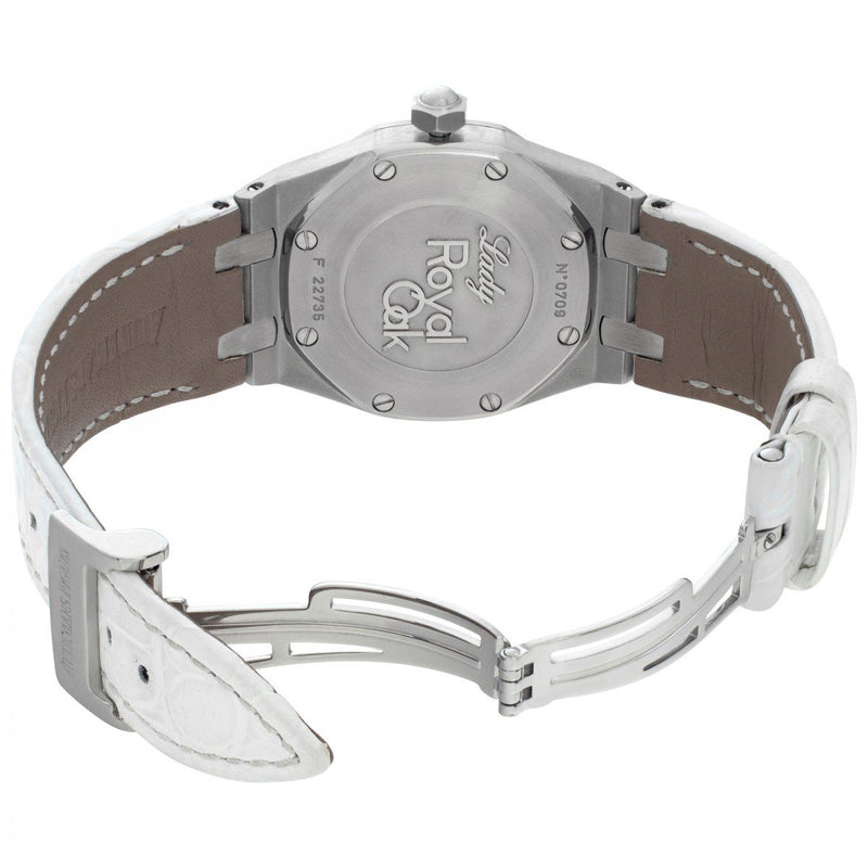 Audemars Piguet Royal Oak Diamonds White Dial White Rubber Strap Watch for Women - 67601ST.ZZ.D012CR.02
