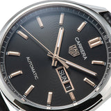 Tag Heuer Carrera Day Date Black Dial Black Leather Strap Watch for Men - WBN2013.FC6503 Buy Now By Tag Heuer