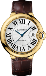 Cartier Ballon Blue de Cartier Silver Dial Brown Leather Strap Watch for Men - W6900551