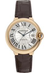 Cartier Ballon Blue de Cartier Silver Dial Brown Leather Strap Watch for Men - W6900551