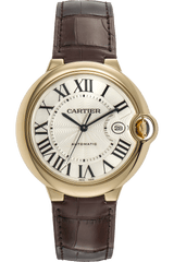 Cartier Ballon Blue de Cartier Silver Dial Brown Leather Strap Watch for Men - W6900551