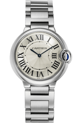 Shop Cartier Ballon Bleu De Cartier Silver Dial Silver Steel Strap Watch for Women - W69011Z4 in USA