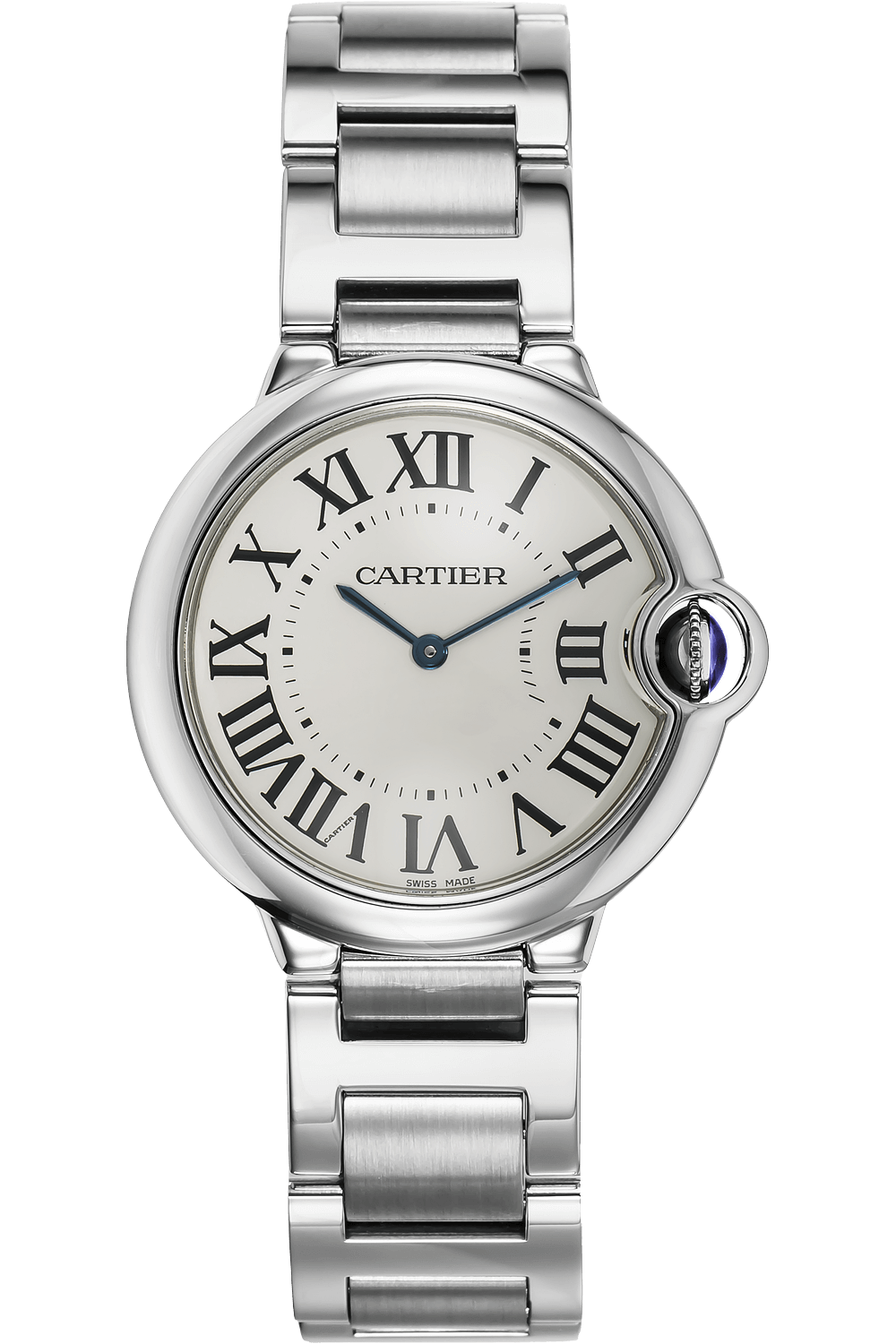 Cartier Ballon Bleu De Cartier Silver Dial Silver Steel Strap Watch for Women - W69011Z4