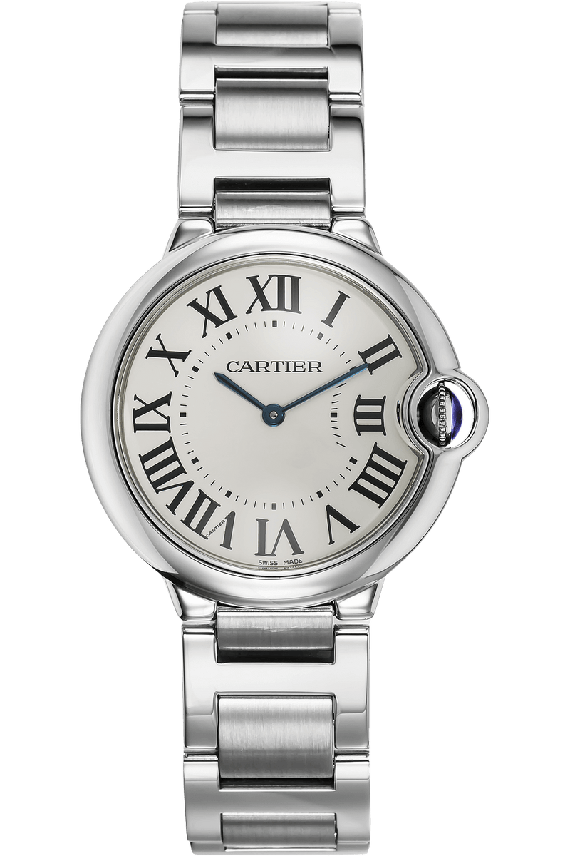 Shop Cartier Ballon Bleu De Cartier Silver Dial Silver Steel Strap Watch for Women - W69011Z4 in USA