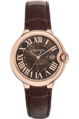 Cartier Ballon Bleu De Cartier Brown Dial Brown Leather Strap Watch for Men - W6920037
