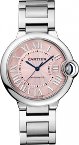 Cartier Ballon Bleu De Cartier Pink Dial Silver Steel Strap Watch for Women - W6920041