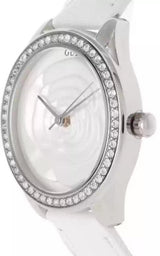 Guess Rosette Analog White Dial White Leather Strap Watch For Women - W75043L1 Buy Now By Guess