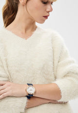 Guess Swirl Analog Quartz White Dial Blue Rubber Strap Watch for Women - W1096L4 Buy Now By Guess