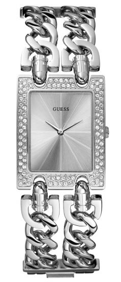 Guess Mod Heavy Metal Diamonds Silver Dial Silver Steel Strap Watch for Women - W95088L1 Buy Now By Guess