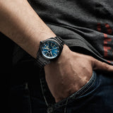 Citizen Eco Drive Blue Dial Black Steel Strap Watch For Men - AW0024-58LB Buy Now By Citizen