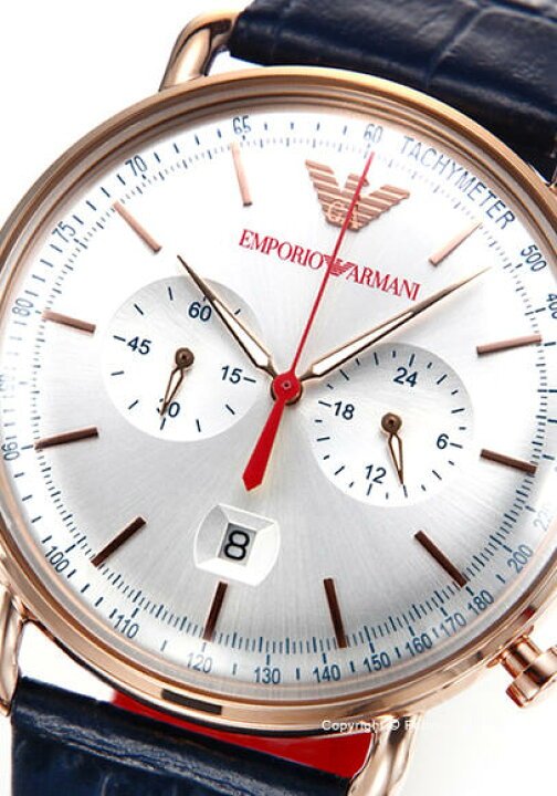 Emporio Armani Aviator Silver Dial Blue Leather Strap Watch For Men - AR11123 Buy Now By Emporio Armani