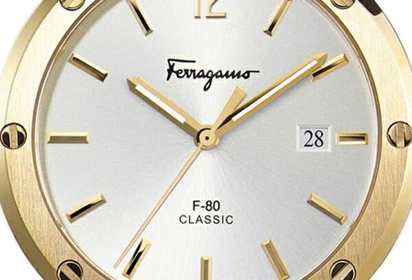 Salvatore Ferragamo F-80 Classic White Dial Brown Leather Strap Watch for Men - SFDT00819 Buy Now By Salvatore Ferragamo