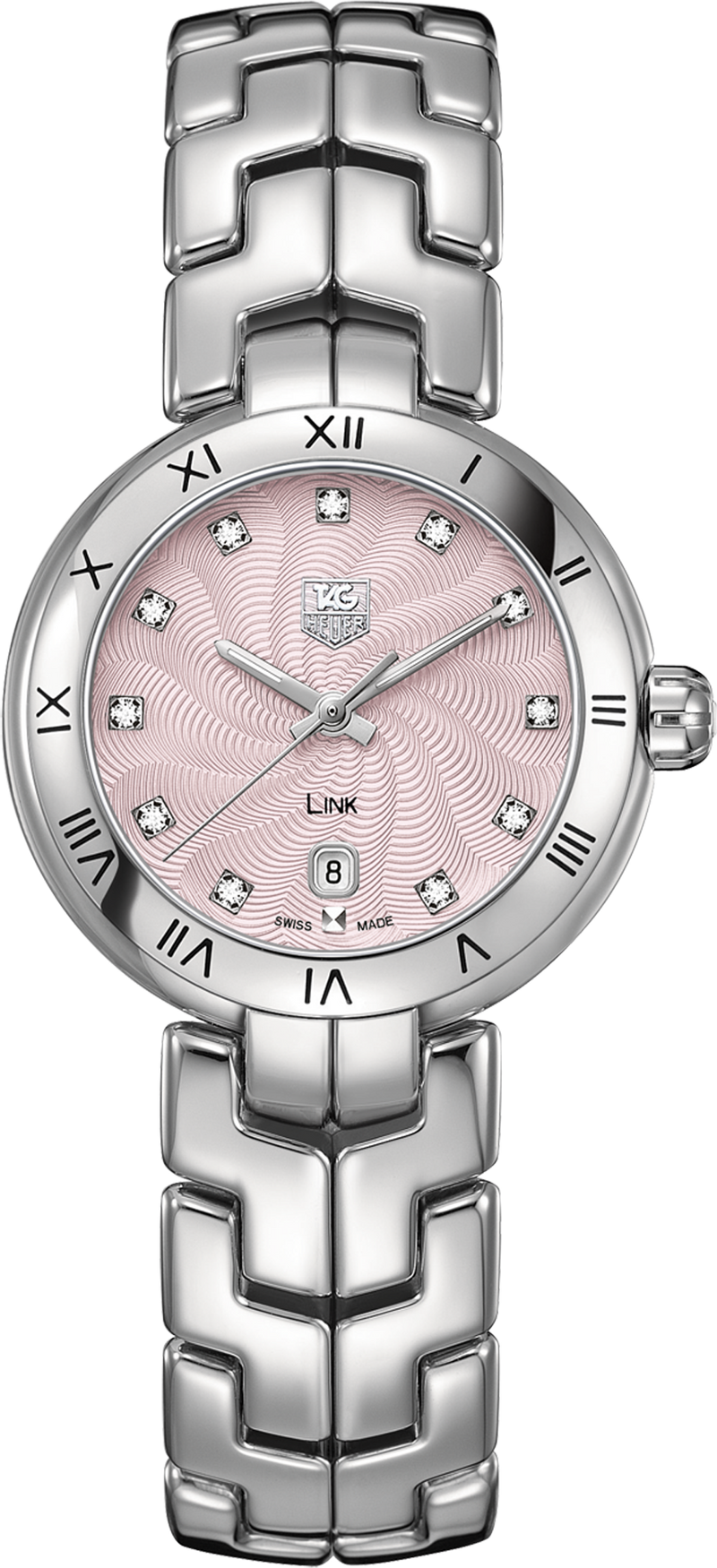 Tag Heuer Link Diamonds Pink Dial Silver Steel Strap Watch for Women - WAT1415.BA0954 Buy Now By Tag Heuer