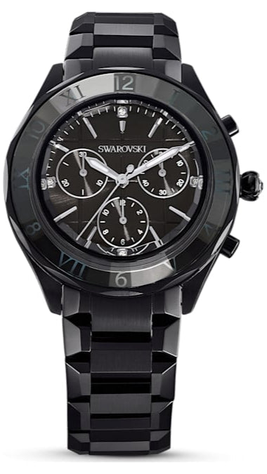 Shop Swarovski Dextera Chronograph Black Dial Black Steel Strap Watch for Women - 5641393 in USA