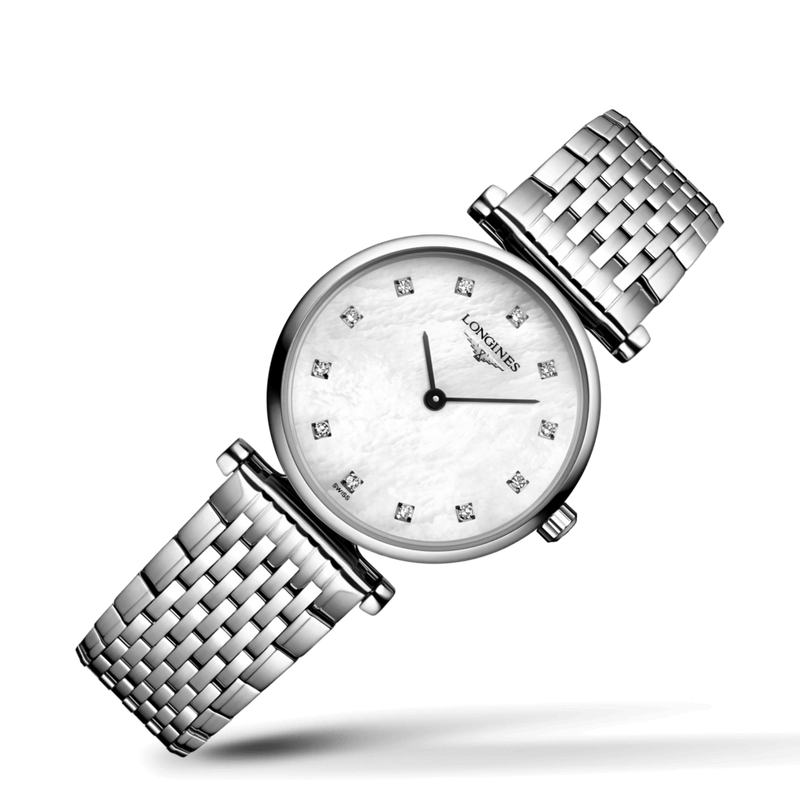 Longines La Grande Classique Diamonds White Dial Silver Steel Strap Watch for Women - L4.209.4.87.6 Buy Now By Longines
