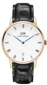 Daniel Wellington Dapper Reading White Dial Black Leather Strap Watch For Women - DW00100118 Buy Now By Daniel Wellington