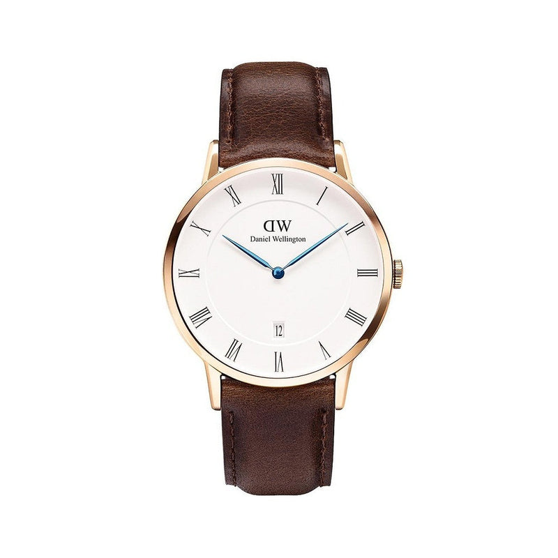 Daniel Wellington Dapper York White Dial Brown Leather Strap Watch For Men - DW00100085 Buy Now By Daniel Wellington