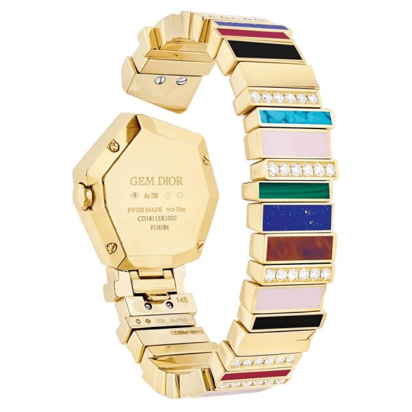 Dior Gem Dior Mother of Pearl Green Dial Yellow Gold Steel Strap Watch for Women - CD18111X1002
