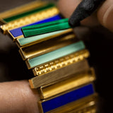 Dior Gem Dior Mother of Pearl Green Dial Yellow Gold Steel Strap Watch for Women - CD18111X1002