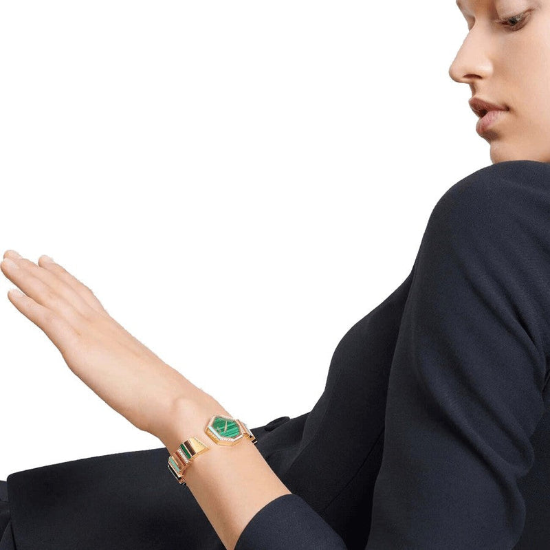 Dior Gem Dior Mother of Pearl Green Dial Yellow Gold Steel Strap Watch for Women - CD18111X1002